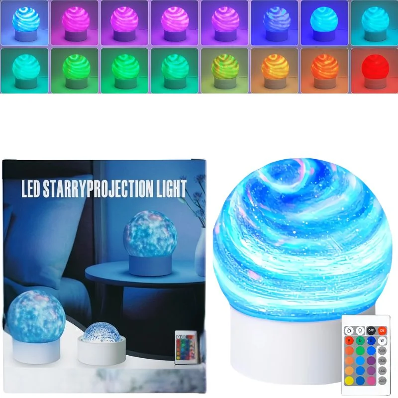 2-in-1 Ocean Wave Projector Light & Northern Aurora Lamp | 16 Colors RGB Night Light Projector  | Bedroom Mood Lamp - View 6
