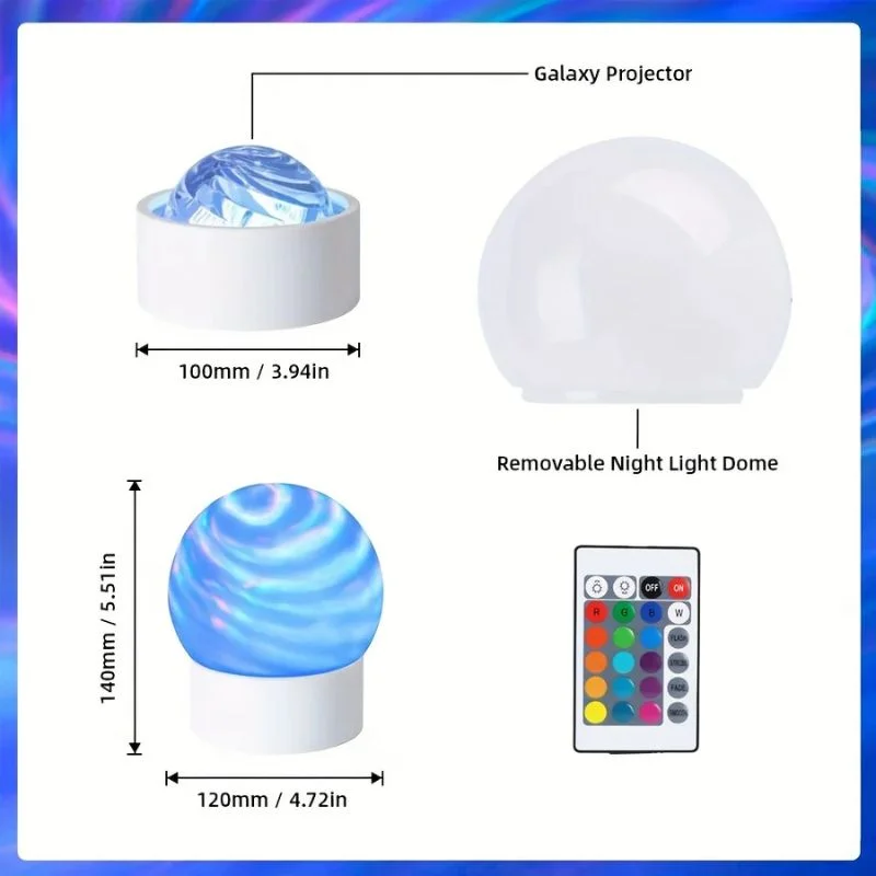 2-in-1 Ocean Wave Projector Light & Northern Aurora Lamp | 16 Colors RGB Night Light Projector  | Bedroom Mood Lamp - View 8