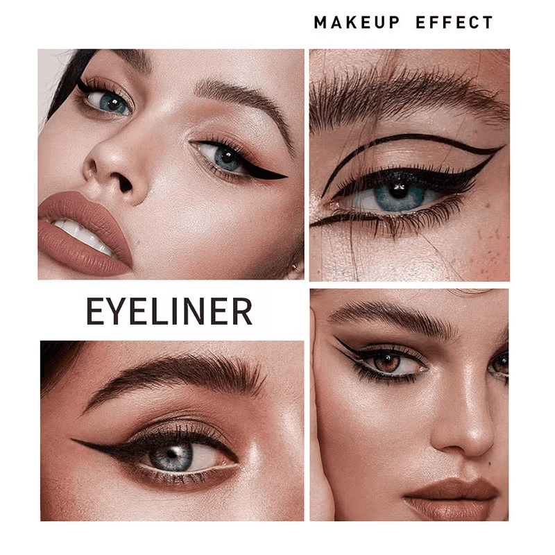 2 in 1 Winged Stamp Liquid Eyeliner Pencil Waterproof Fast Dry Lasting Black Eye Liner Pen | 2 in 1 Fit Colors Eyeliner For Girls | Eyeliner Pen
