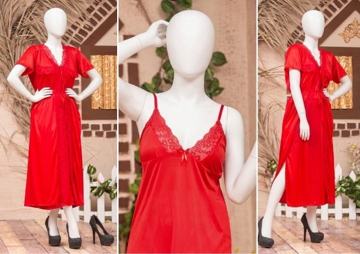 2 PCs Silk Splendor Satin Nightwear Set – Elegant & Comfortable Sleepwear SKU R-003 Free Size