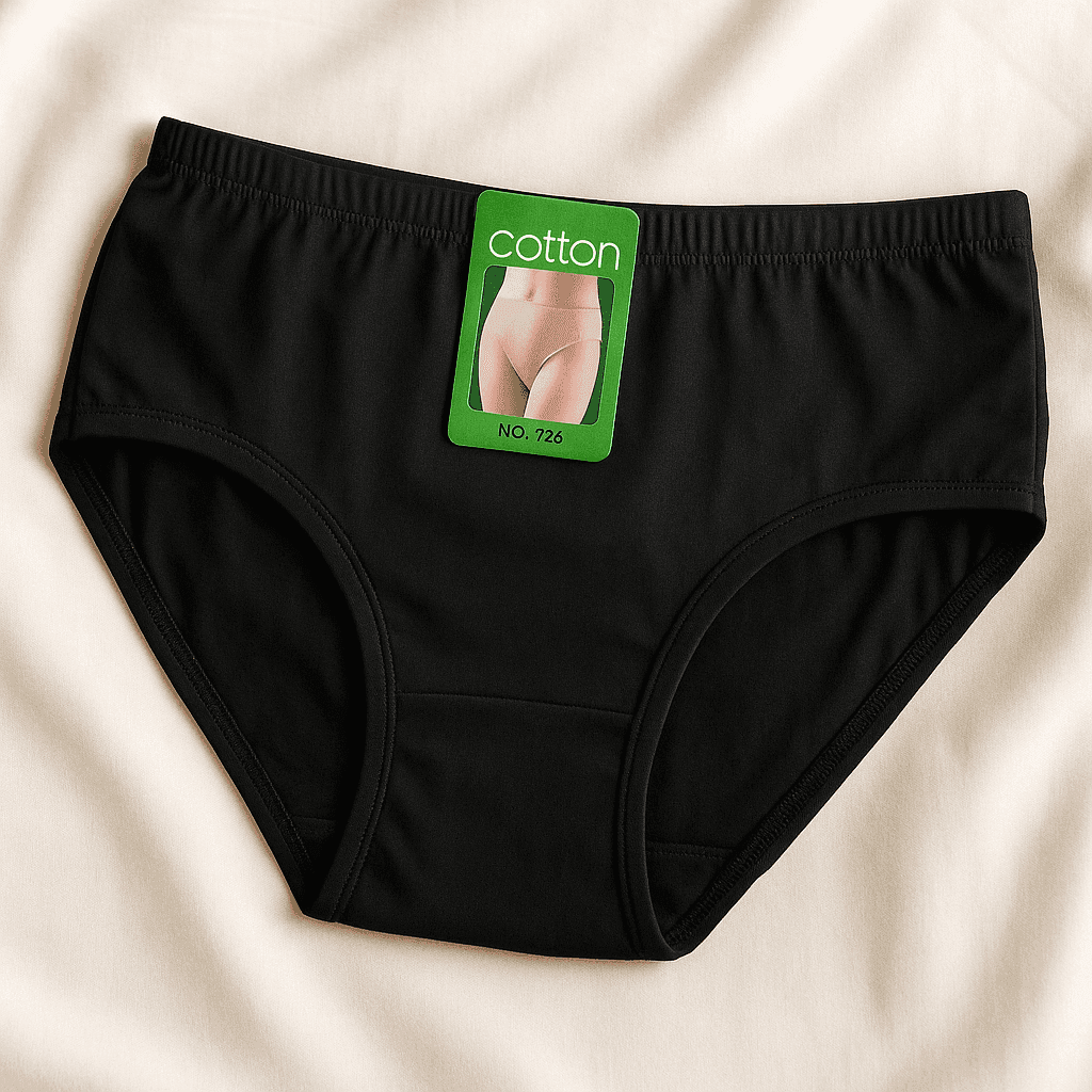 2 Pcs Women’s Cotton Plain Panties – Soft & Comfortable Underwear (Skin, Black | S/M/L)