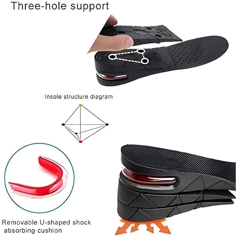 3 Layer Height Increase Insoles – Adjustable 3 cm to 7 cm | Soft, Comfortable & Shock-Absorbing | Elevator Shoe Inserts for Men & Women