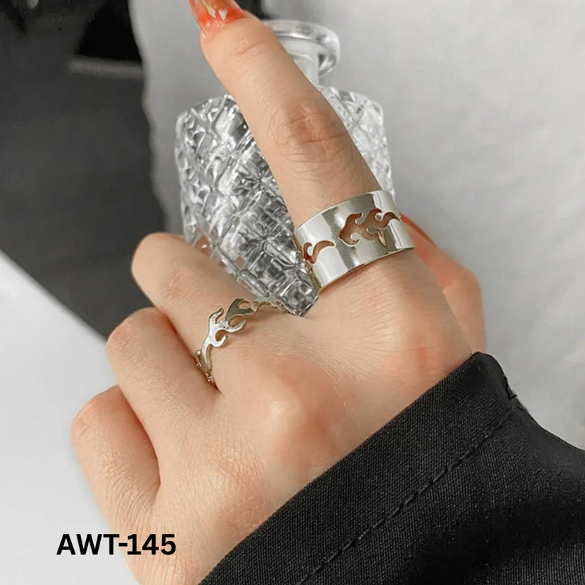 AWT-145 Star Couple Rings Adjustable Matching Rings With Elegant Star Design For Couples