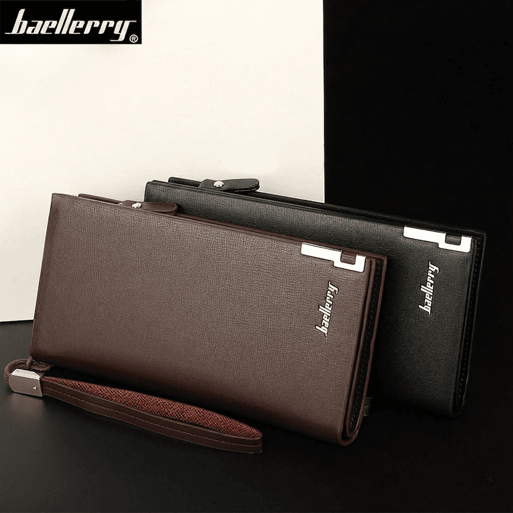 Baellerry Long Wallet for Men & Women – Premium Leather Finish, 12 Card Slots, Zipper Pocket, Large Capacity Stylish Purse