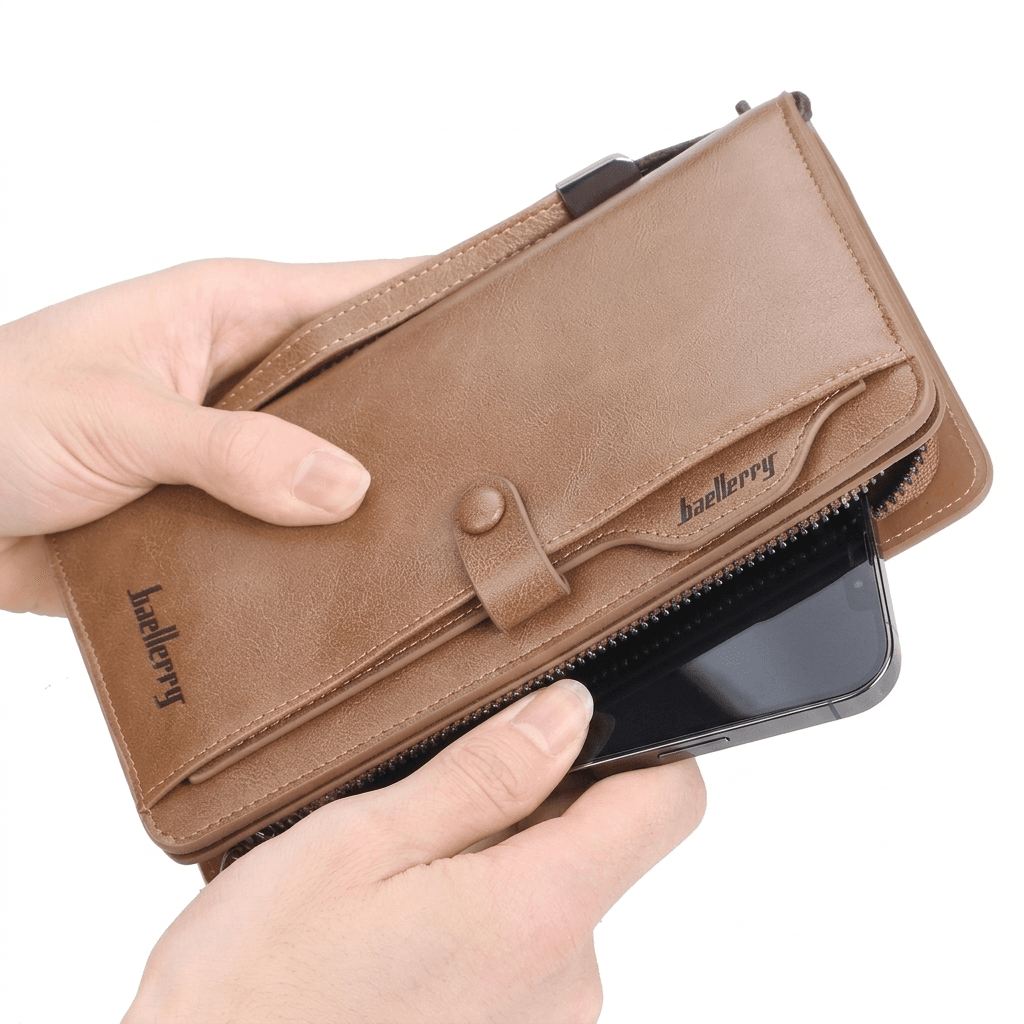 Balebaily Long Zipper Wallet for Men & Women PU Leather Wallet with 15 Card Slots Phone Pocket and Photo Window