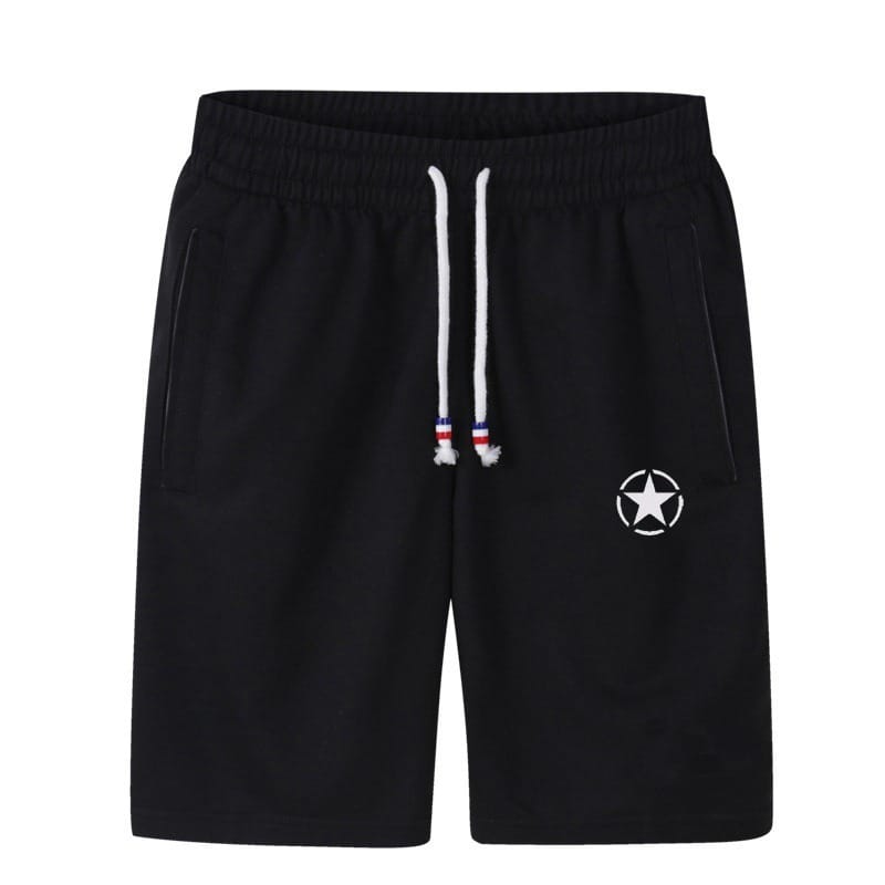 Black Quick Dry Shorts with Star Logo | Black Color | MEN | for Gym, Sports &amp; Fitness