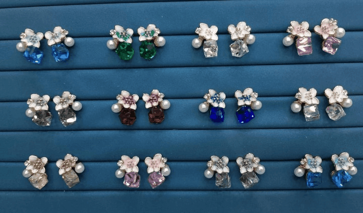Crystal Flower Korean Earrings – Elegant Floral Design | Crafted To Perfection With Dazzling Crystal Petals That Catch Every Light Beautifully - PJT986