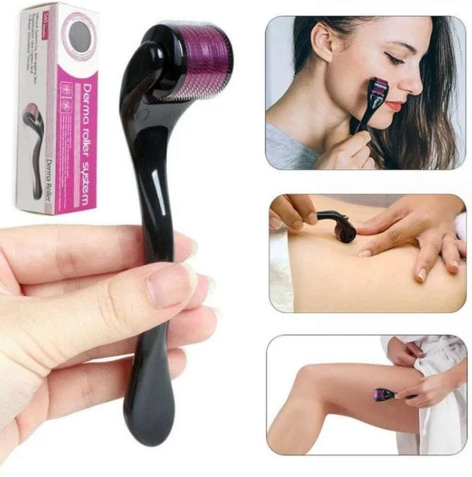 Derma Roller 0.5mm with 540 Micro Needle for Hair Growth and Facial Skin Therapy| Skin Care Beauty Tool for Anti-Aging Skin Repair, for Men and Women