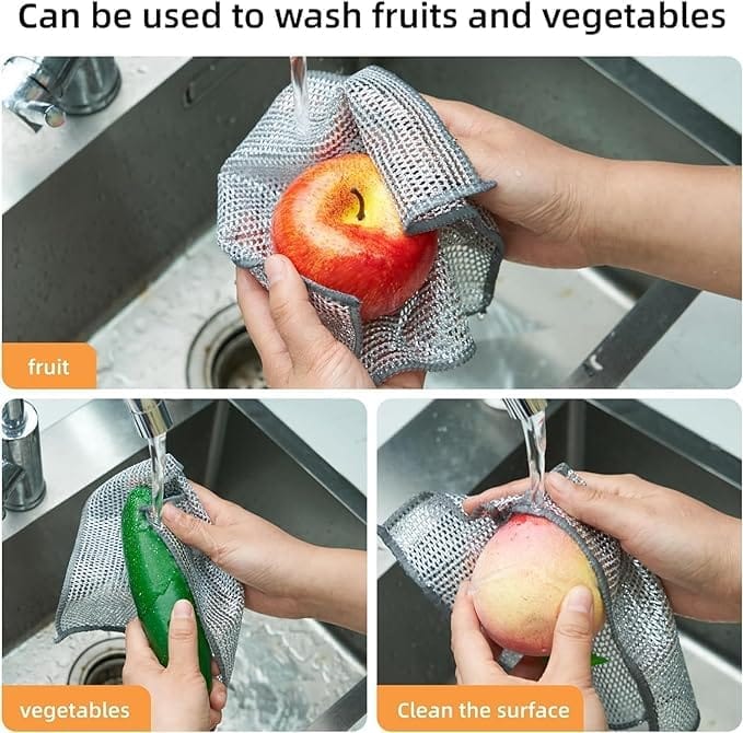 Dish washing Cleaning cloth | Metal Wire Dish washing Rugs for Kitchen Dishes