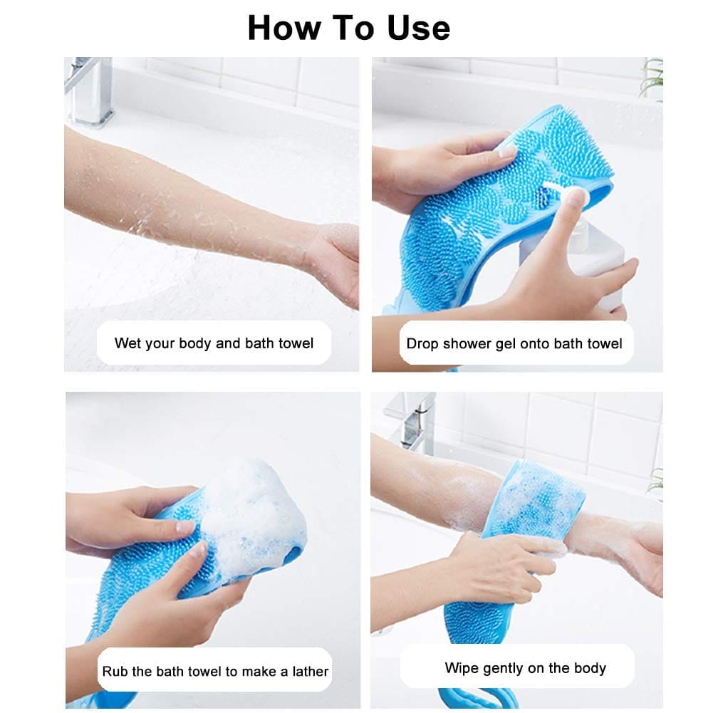Double Side Bath Towel Scrubber - Random Color