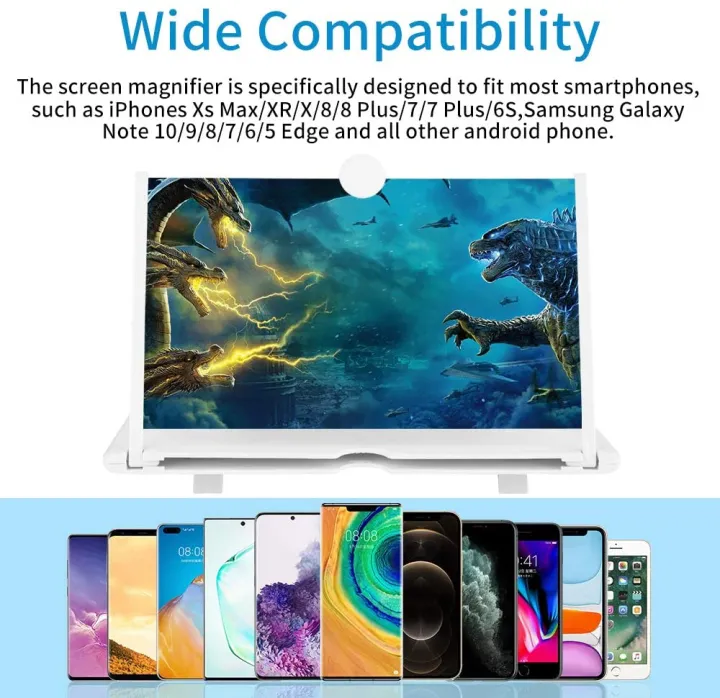 F3 Mobile Screen Magnifier | Enlarged Mobile Screen Amplifier Large Screen Eyes Protection - Size 220x180x9CM (Random Color)