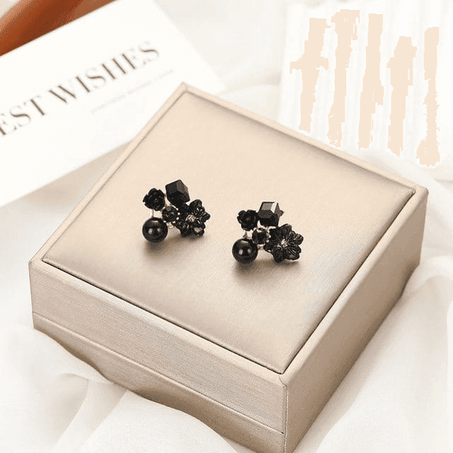 Flower Crystal Korean Earrings – Elegant Women’s Fashion Jewelry in Multiple Colors (Black, Blue, Red, Yellow, Green, Sky Blue, Purple, Light Pink, Dark Pink (AXT-104) - View 5