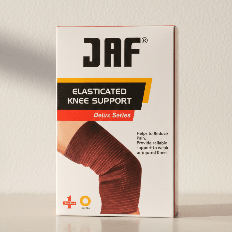 JAF Elasticated Knee Support Deluxe Knee Brace – Comfortable Compression Support (Pack of 1)