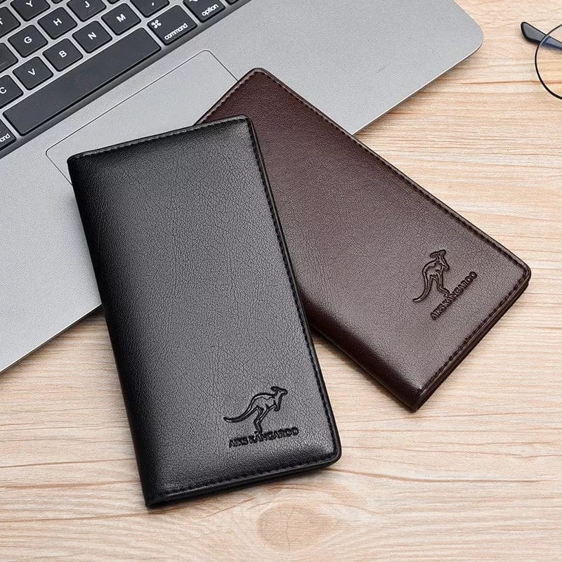 Kangaroo Long Bifold Wallet with RFID Protection – Slim Stylish Wallet for Men & Women