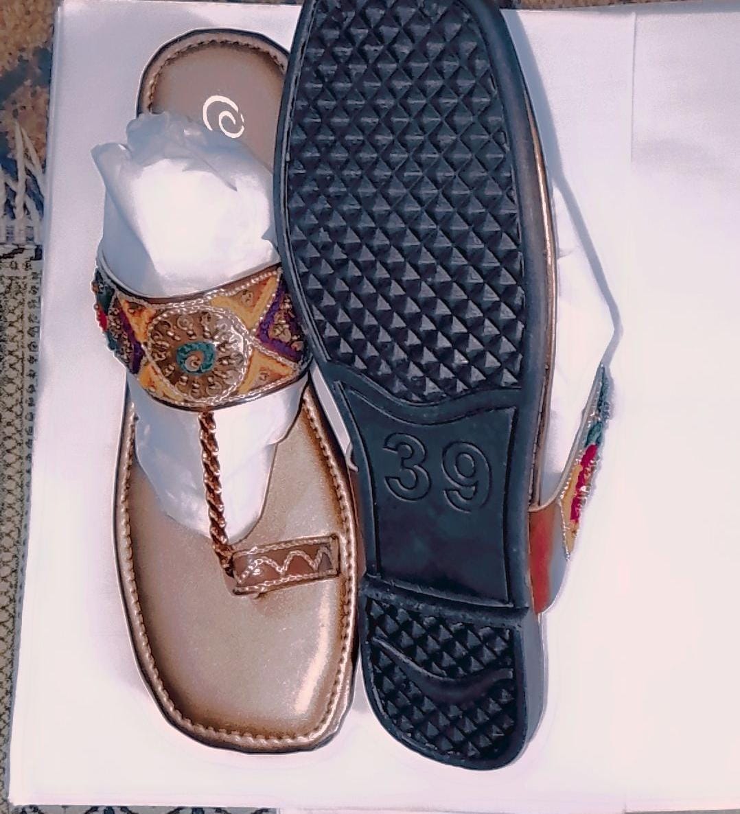 Kolhapuri Chappal Design No. 25-75 – Elegant Beige Color Traditional Footwear (With Box )