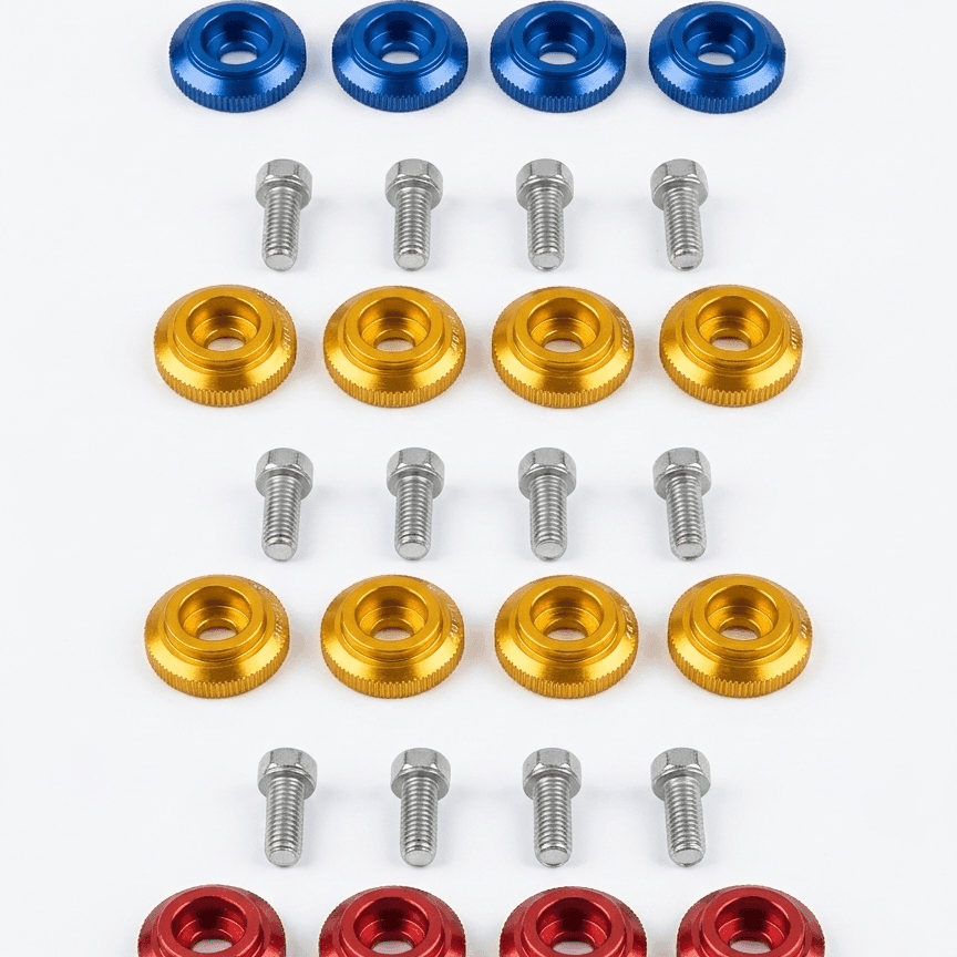 Motorcycle Fancy Chain Cover Bolts with Washer 4 Pcs Set – Red, Golden, Blue