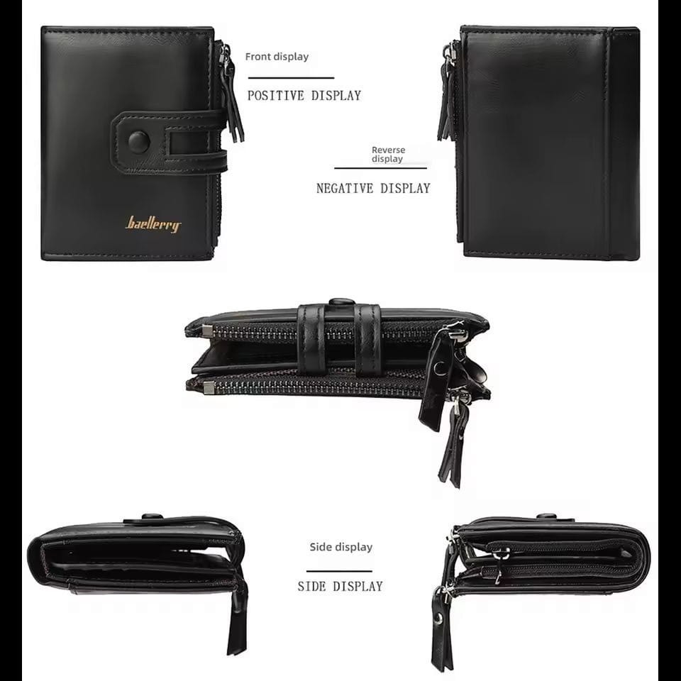 Original Buffalo Leather Trifold Wallet for Men – Premium Handcrafted Slim Bifold Card Holder Wallet
