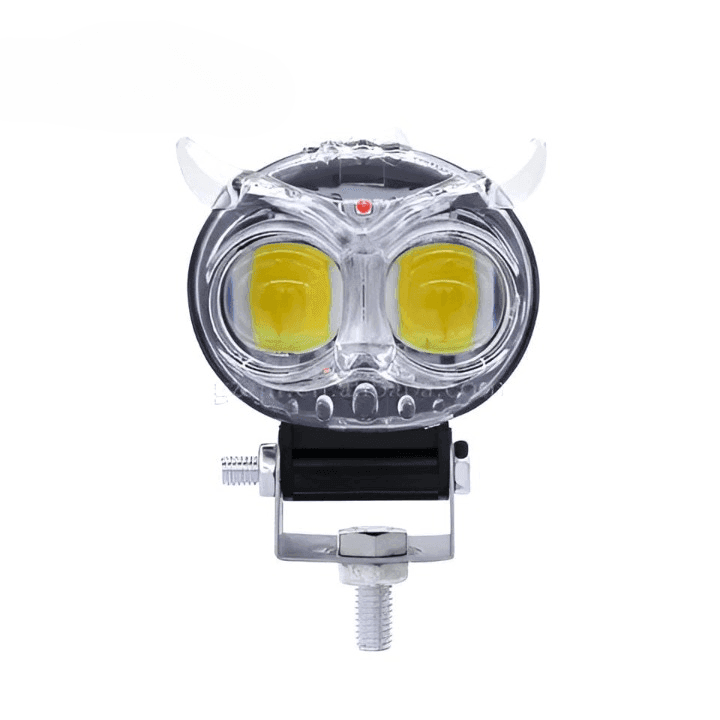 PACK OF 2 Owl Shape Crystal Multi Color Drl Led Fog Light For Bikes Universal Fitment For Bikes Metal Back Body