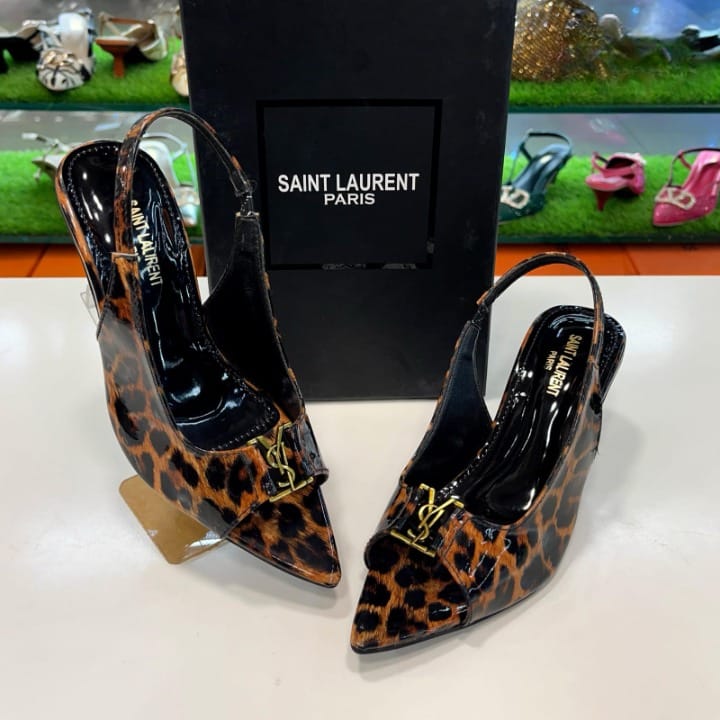 Patent Leather Saint Laurent Opyum Slingback Pumps Heels Providing Elegant Style With Sophisticated Look