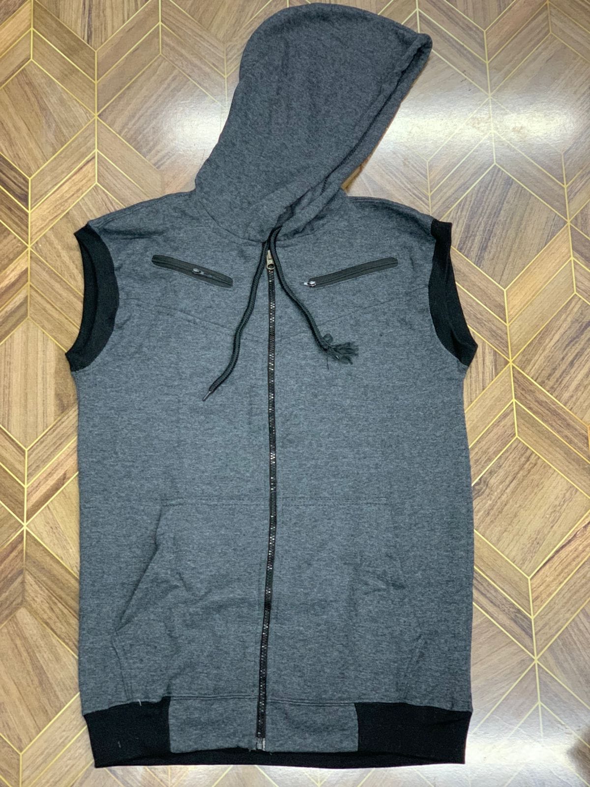 Premium Men's Sleeveless Tech Hoodie Vest | Full-Zip, Jersey Fabric | Ultimate Activewear for Gym, Running, and Layering Comfort