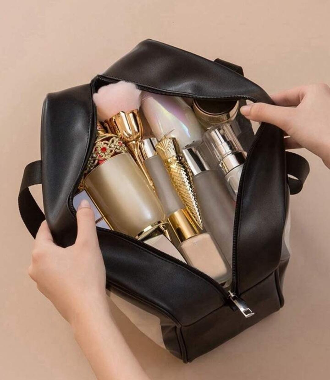 Premium PVC Waterproof Washbag – Portable Clear Toiletry & Makeup Kit Organizer Bag with Top Handle