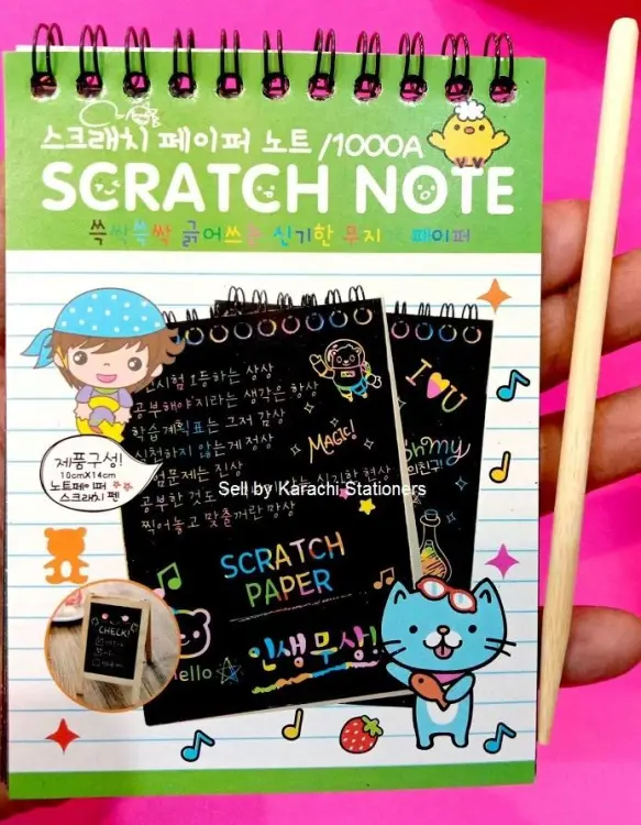 Scratch Note Pad - Rainbow Drawing Draft Books for Children (random book)