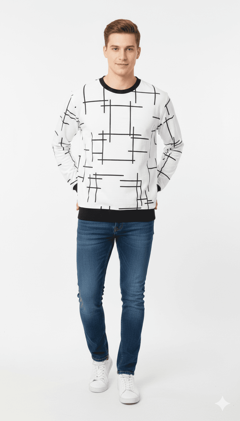 Stylish Boys Full Sleeve Printed T Shirt – Trendy Casual Look