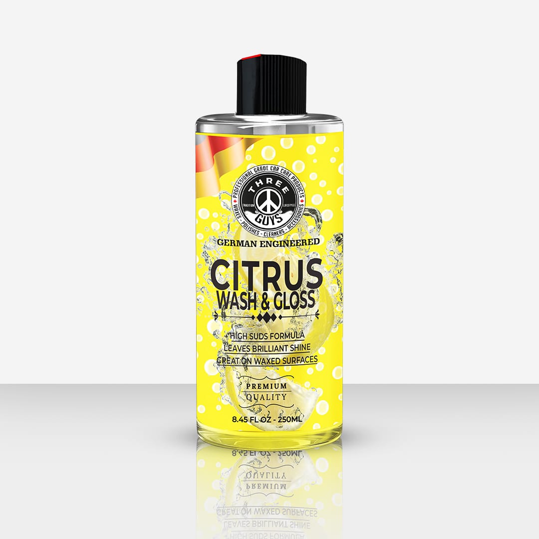 THREE GUYS Citrus Wash & Gloss Car Shampoo – High Foam Snow Foam Car Wash for Deep Cleaning & Shine