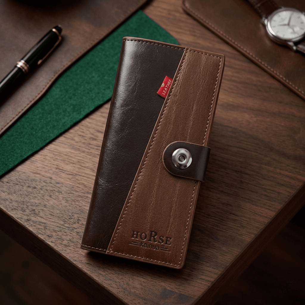 WAGLOK Dual Tone Magnetic Button Long Wallet for Men & Women with Zipper Pocket and 12 Card Slots