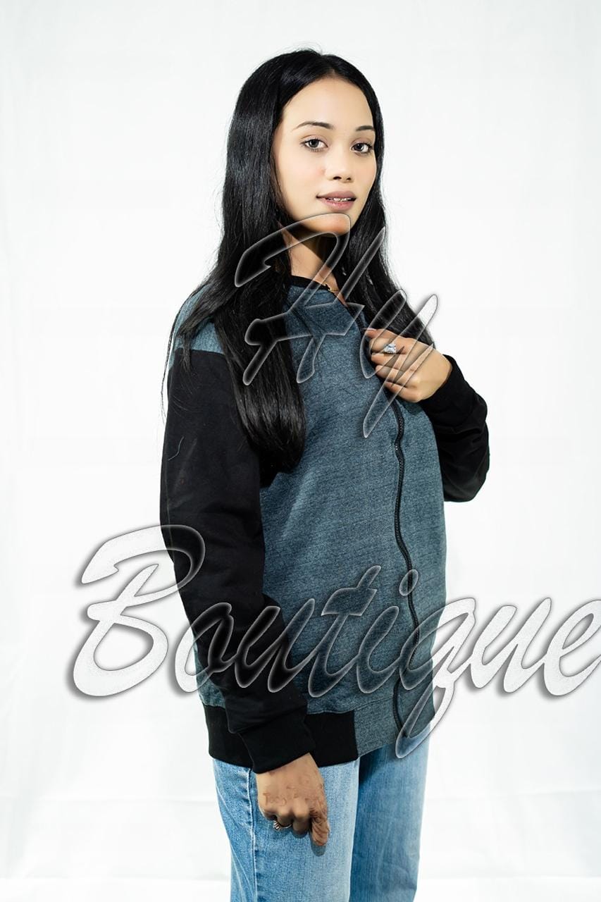 Winter Collection Women’s Plain Grey Charcoal Jacket | Stylish & Warm Outerwear | Elegant Winter Fashion for Ladies